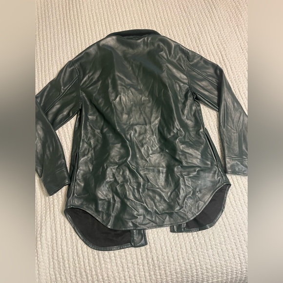 Maison Cinqcent fake leather forest green shacket✨ - Picture 5 of 7
